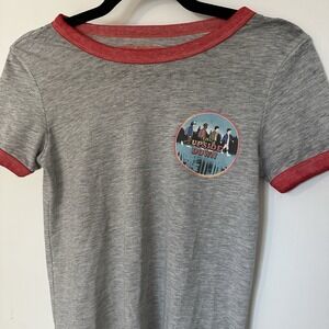 Stranger Things Ringer 80s‎ Tshirt Upside Down Red Gray Shirt Ladies Retro XS